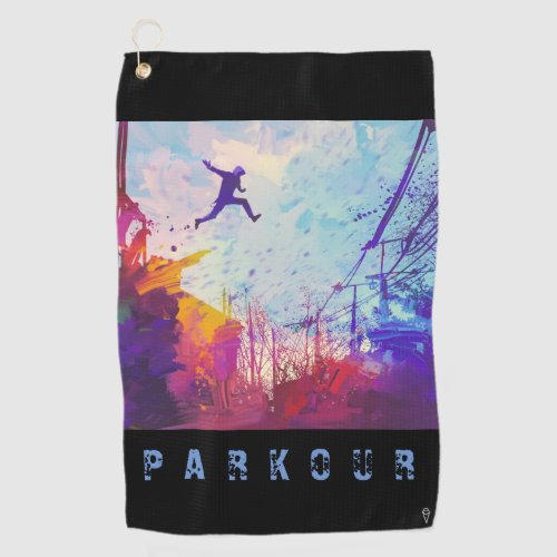 Parkour Urban Obstacle Course Free Running Custom Golf Towel