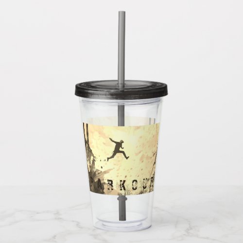 Parkour Urban Obstacle Course Free Running Sepia Acrylic Tumbler