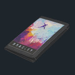 Parkour Urban Obstacle Course Modern Colorful Name Trifold Wallet<br><div class="desc">Parkour Urban Obstacle Course Modern Colorful Personalized Name Trifold WalletA colorful modern artist's impression of parkour being practiced in an urban background.</div>