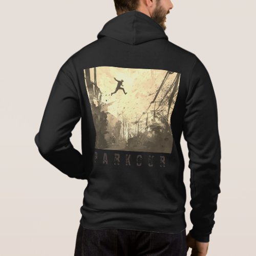 Parkour Urban Obstacle Course Modern Sepia Hoodie