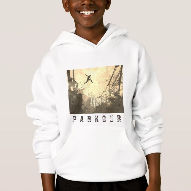 Parkour Urban Obstacle Course Modern Sepia Hoodie (Front)