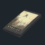 Parkour Urban Obstacle Course Modern Sepia Name Trifold Wallet<br><div class="desc">A modern artist's impression of parkour being practiced in an urban back street in sepia tones.</div>