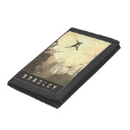 Parkour Urban Obstacle Course Modern Sepia Name Trifold Wallet at Zazzle