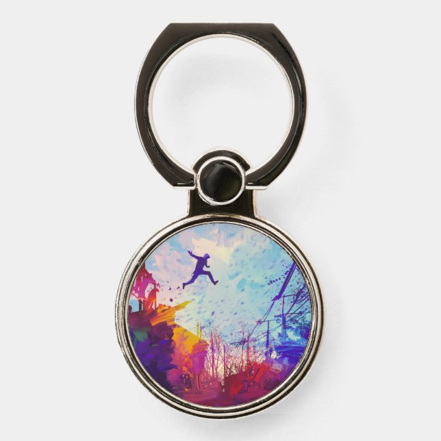 Parkour Urban Obstacle Course Phone Ring Stand (Front)