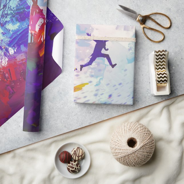 Parkour Urban Street Free Running Modern Art Wrapping Paper (Crafts)