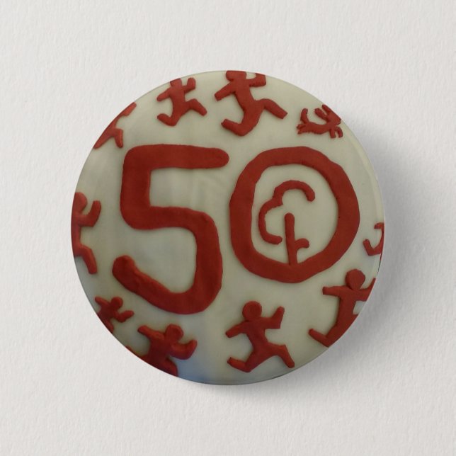 Parkrun 50 milestone badge button (Front)