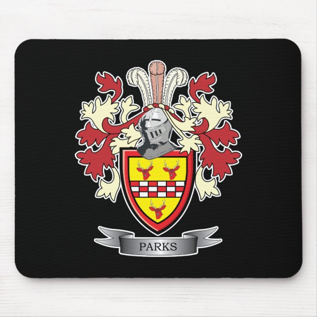 Parks Family Crest Coat of Arms Mouse Pad (Front)