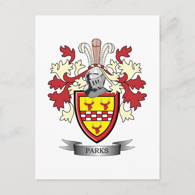 Parks Family Crest Coat of Arms Postcard (Front)