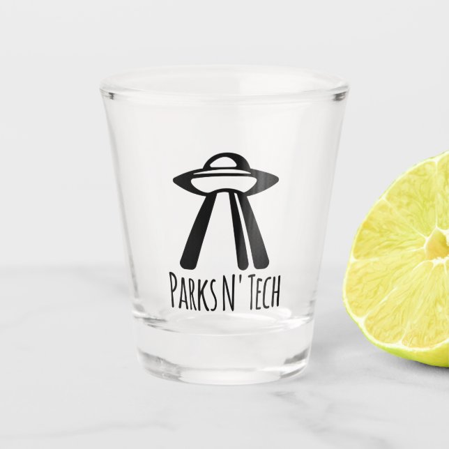 Parks N' Tech UFO Shot Glass (Front)
