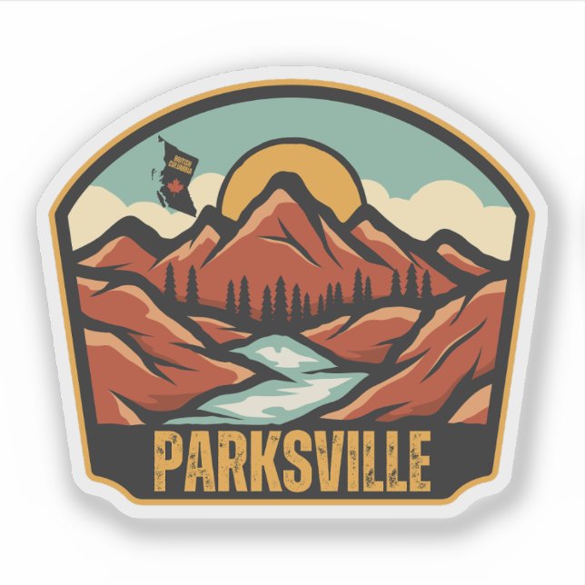 Parksville, British Columbia Sticker (Front)