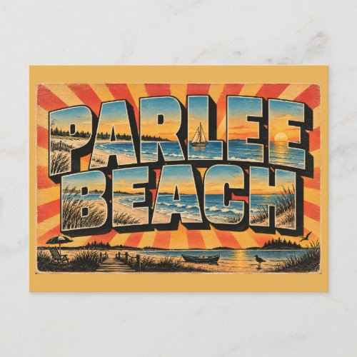 Parlee Beach NB White Sand Coast Art Postcard