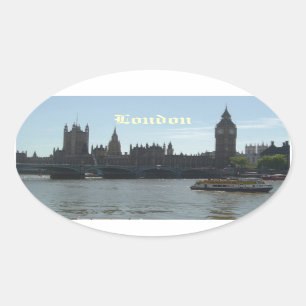 Parliament & Big Ben Oval Sticker