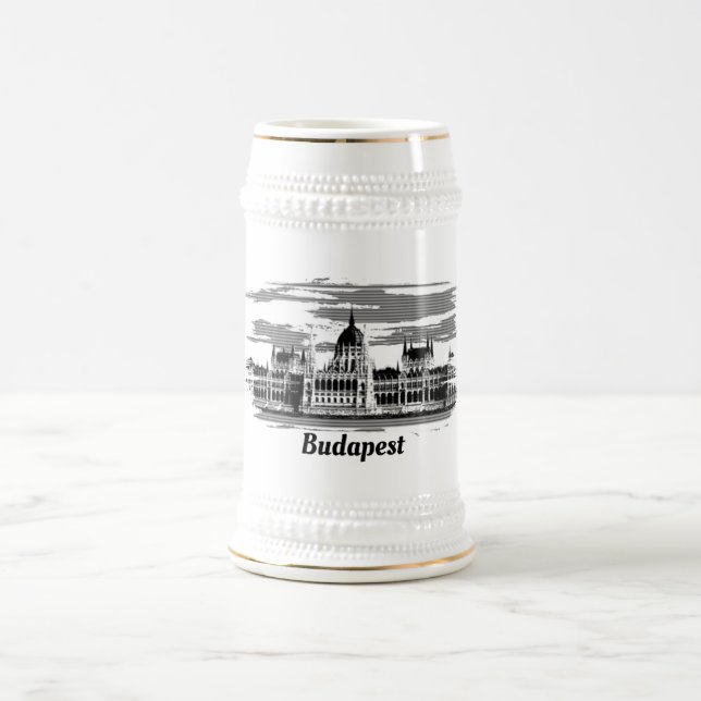 Parliament Budapest Hungary Gifts Beer Stein (Center)