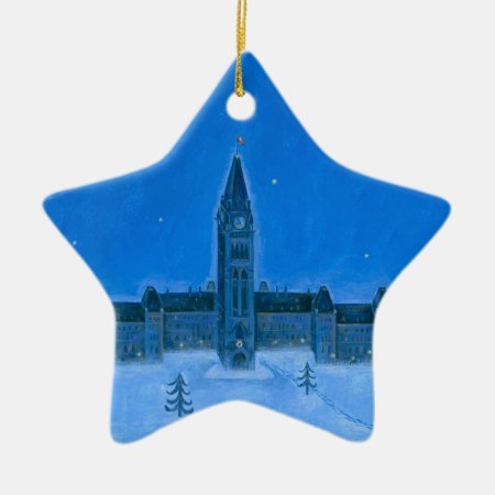 Parliament Buildings Ottawa Christmas Ceramic Ornament