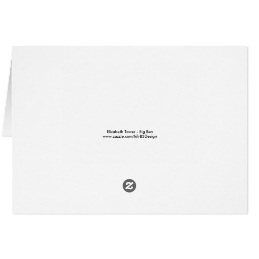 Parliament - Elizabeth Tower - Big Ben Card (Back Horizontal)