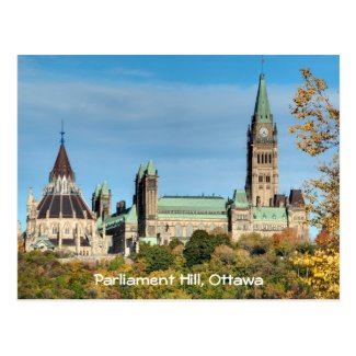 Parliament Hill in Autumn, Ottawa. Postcard