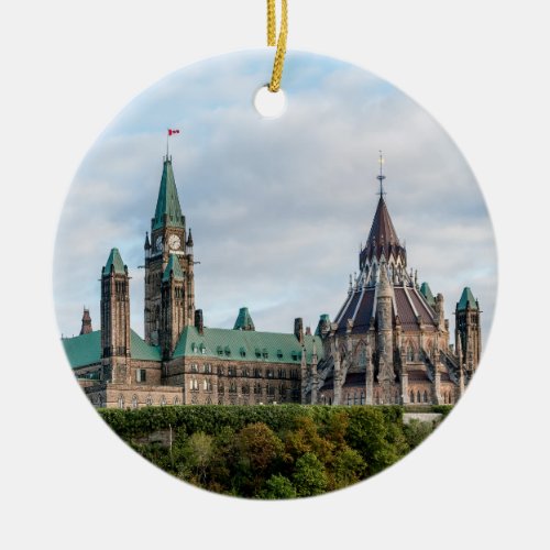 Parliament Hill in Ottawa Ceramic Ornament