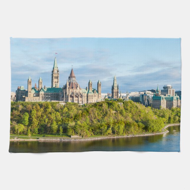 Parliament Hill in Ottawa - Ontario, Canada Kitchen Towel (Horizontal)