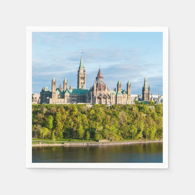 Parliament Hill in Ottawa - Ontario, Canada Napkins (Front)
