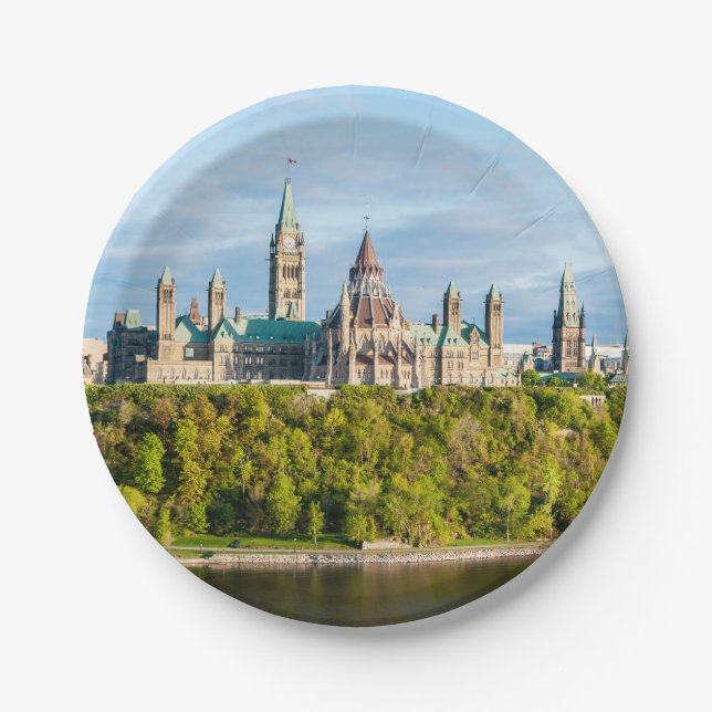 Parliament Hill in Ottawa - Ontario, Canada Paper Plates (Front)