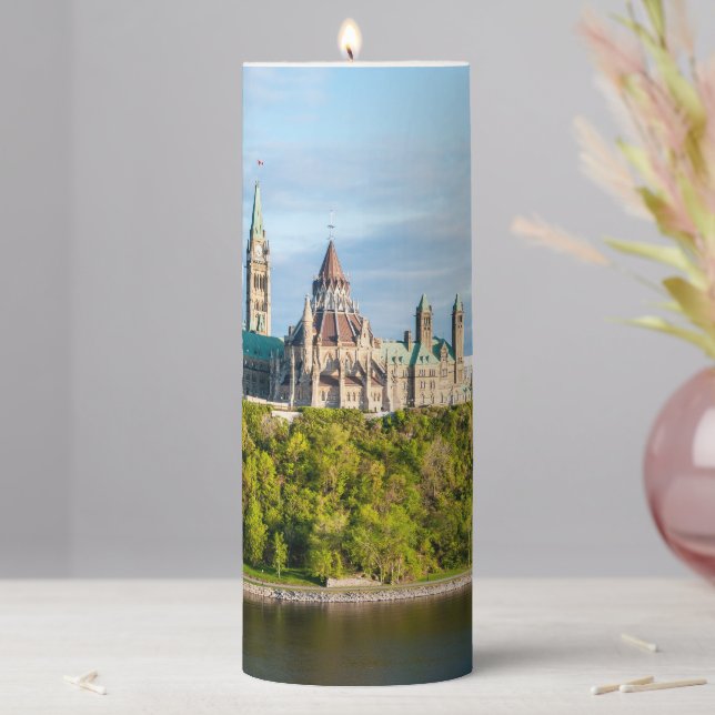 Parliament Hill in Ottawa - Ontario, Canada Pillar Candle (In Situ)