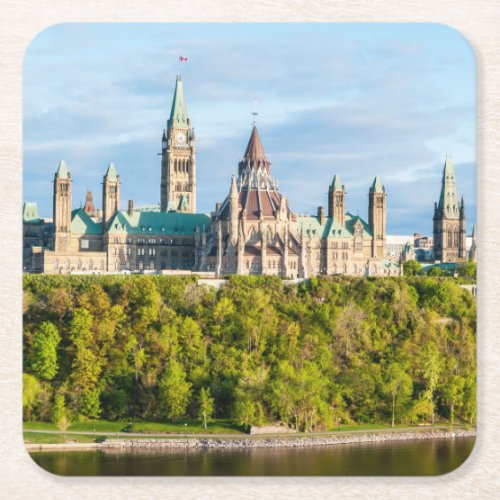 Parliament Hill in Ottawa _ Ontario Canada Square Paper Coaster