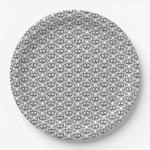 Parliament of Cartoon Owls Paper Plates