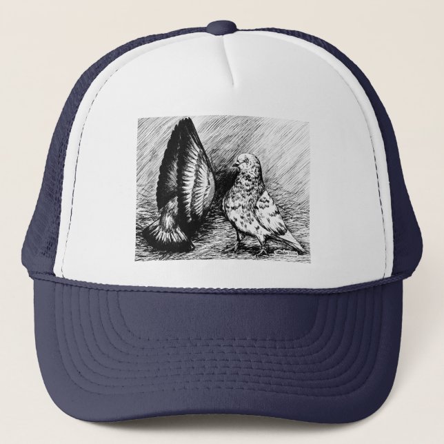 Parlor Roller Pigeons Trucker Hat (Front)