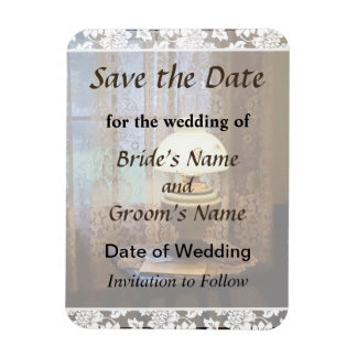 Parlor With Hurricane Lamp Save the Date Magnet