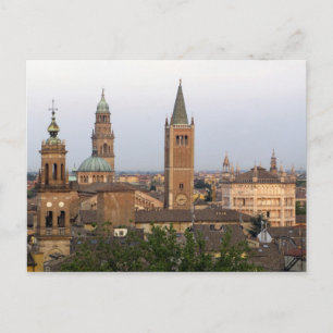 Parma city center; Battistero church on the Postcard