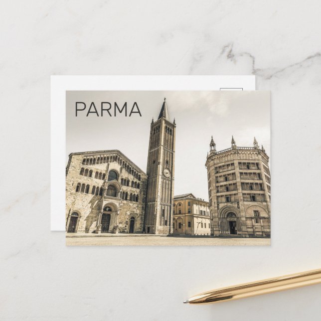 Parma Emilia Romagna Piazza Del Duomo Italy Holiday Postcard (Front/Back In Situ)