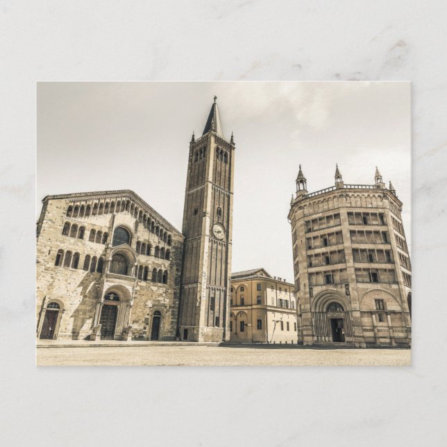Parma Emilia Romagna Piazza Del Duomo Italy Holiday Postcard (Front)