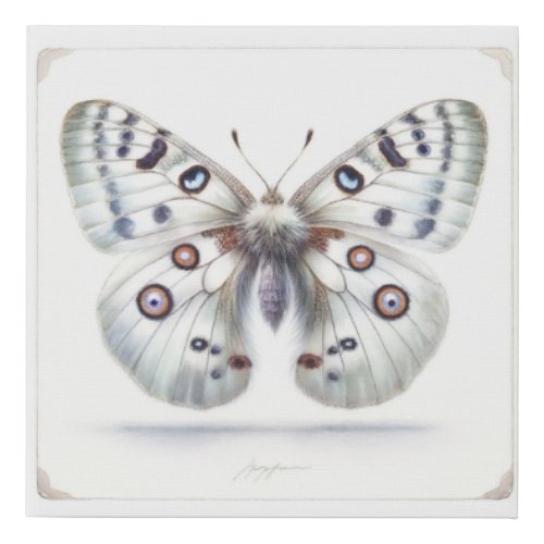 Parnassius Apollo Butterfly IREF316 _ Watercolor Faux Canvas Print