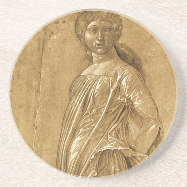 Parnassus, Dancing Muse by Andrea Mantegna Drink Coaster (Front)