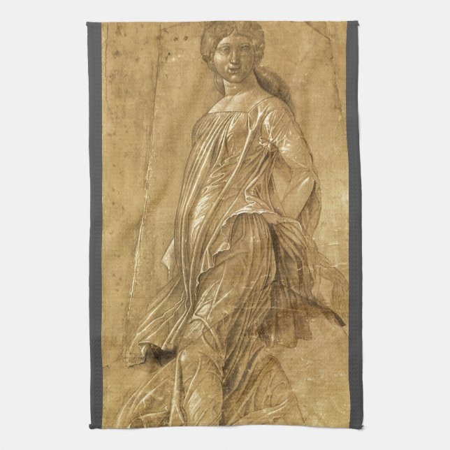 Parnassus, Dancing Muse by Andrea Mantegna Kitchen Towel (Vertical)