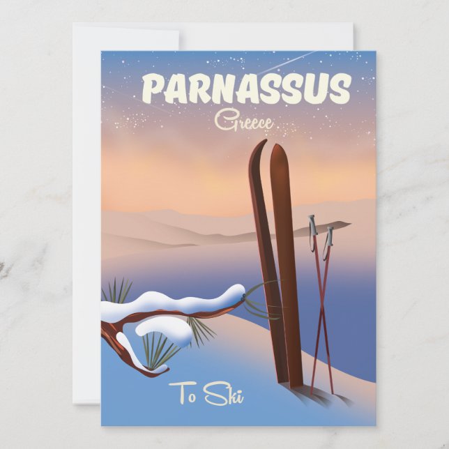 Parnassus Greece Ski travel poster (Front)