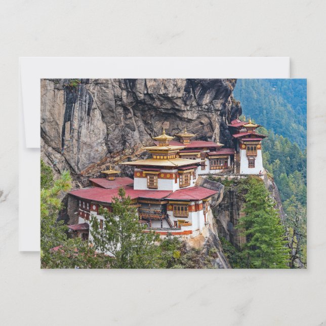 Paro Taktsang: The Tiger's Nest Monastery - Bhutan Invitation (Front)