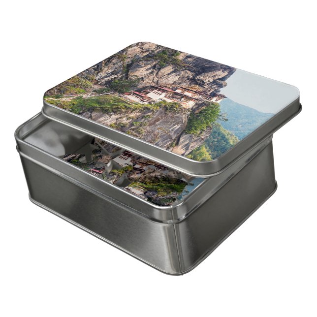 Paro Taktsang: The Tiger's Nest Monastery - Bhutan Jigsaw Puzzle (Lid Open)