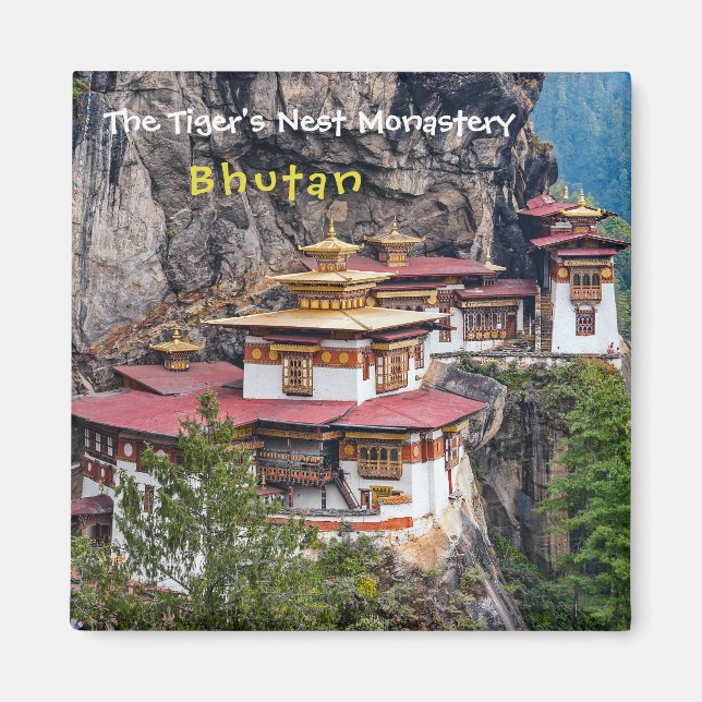 Paro Taktsang: The Tiger's Nest Monastery - Bhutan Magnet (Front)