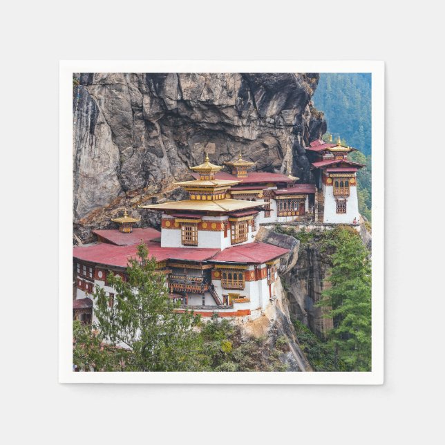 Paro Taktsang: The Tiger's Nest Monastery - Bhutan Napkins (Front)