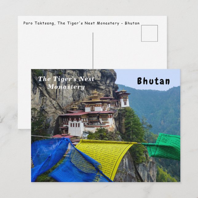 Paro Taktsang: The Tiger's Nest Monastery - Bhutan Postcard (Front/Back)