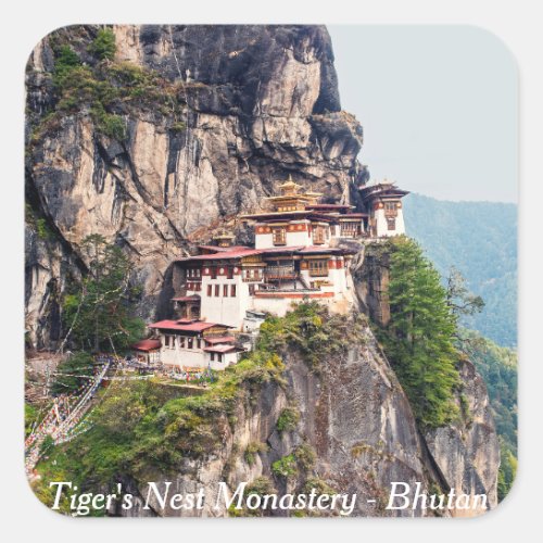 Paro Taktsang The Tigers Nest Monastery _ Bhutan Square Sticker