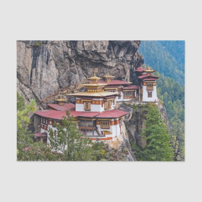 Paro Taktsang: The Tiger's Nest Monastery - Bhutan Tissue Paper (Front)