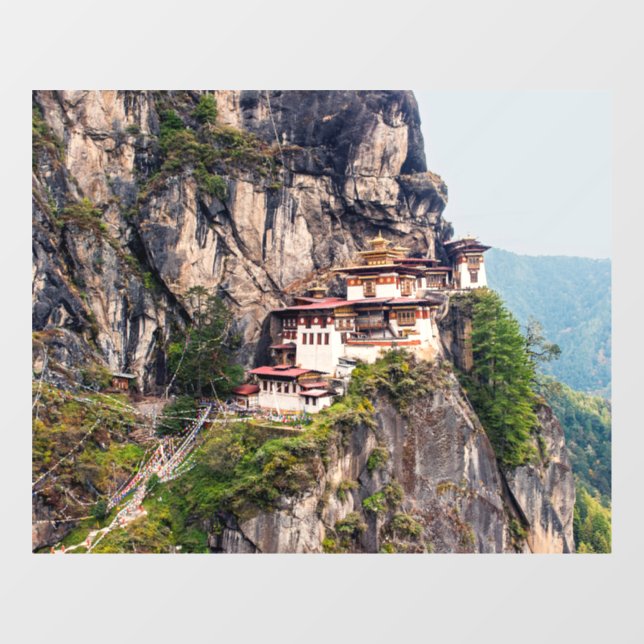 Paro Taktsang: The Tiger's Nest Monastery - Bhutan Window Cling (Sheet)
