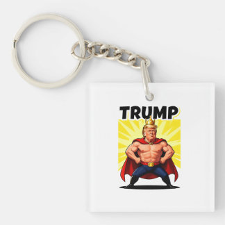 Parodic Superhero Trump Caricature Keychain