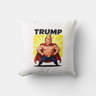 Parodic Superhero Trump Caricature Throw Pillow