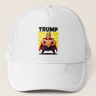 Parodic Superhero Trump Caricature Trucker Hat