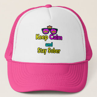 Parody Crown Sunglasses Keep Calm And Stay Sober Trucker Hat