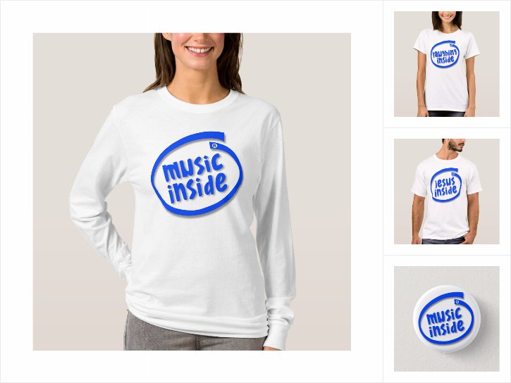 Parody Intel Inside Logo Buttons Stickers T-shirts