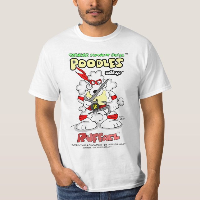 PARODY - TEENAGE MUTANT NINJA POODLES - RUFFAEL T-Shirt (Front)